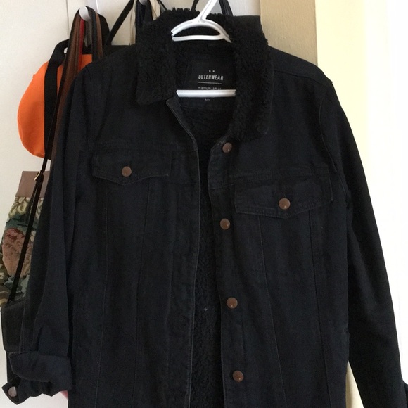 denim jacket with teddy lining